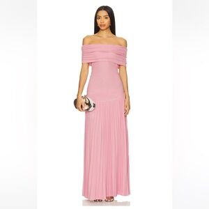 REVOLVE Pink Off-Shoulder Maxi Dress